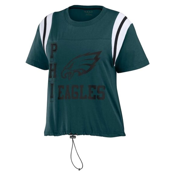 WEAR By Erin Andrews Tops - Philadelphia Eagles WEAR By Erin Andrews Cinched Colorblock T-Shirt